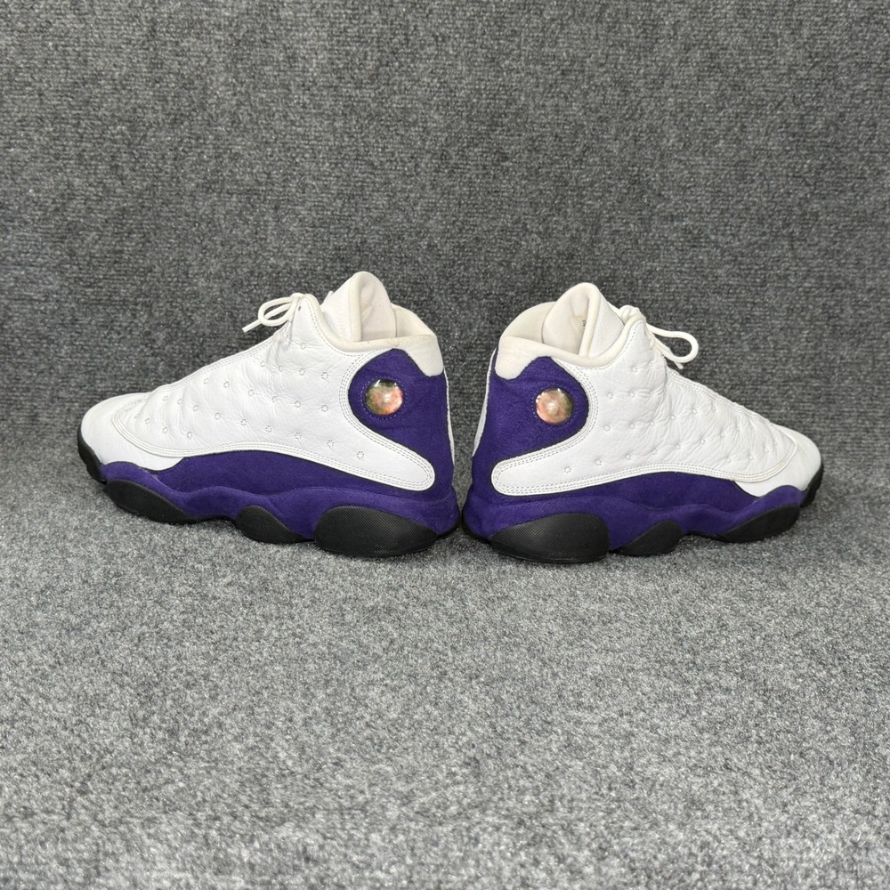 Jordan 13 Retro Shoes Men's 12 White Purple Lakers Athletic Hooping Sneakers - Picture 6 of 11